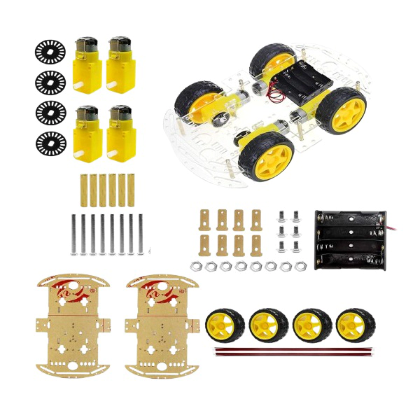 DIY 4WD Smart Robot Car Chassis Kits With Speed Encoder