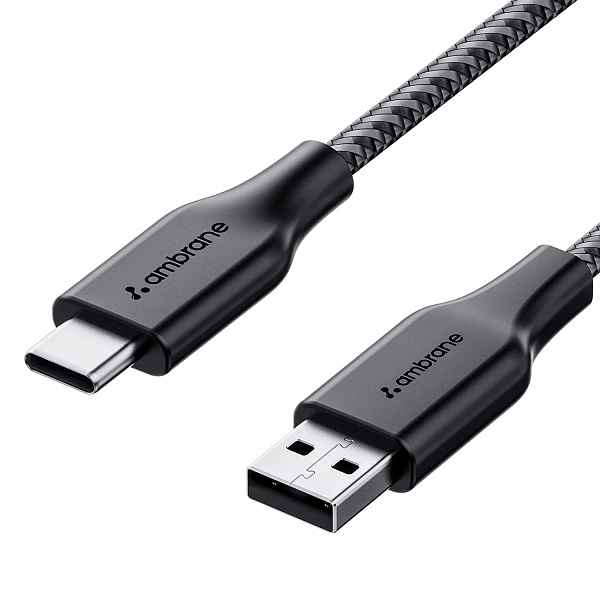Ambrane Unbreakable 3A Fast Charging 1.5m Braided Type C Cable