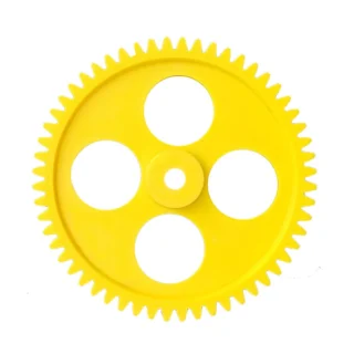 Plastic Yellow Thik Spur Gear-56Teeth for 6mm Shaft