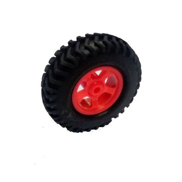 Heavy Duty Rubber Wheel- 80mm Dia. x 25mm Width for 6mm Shaft (1Pcs)