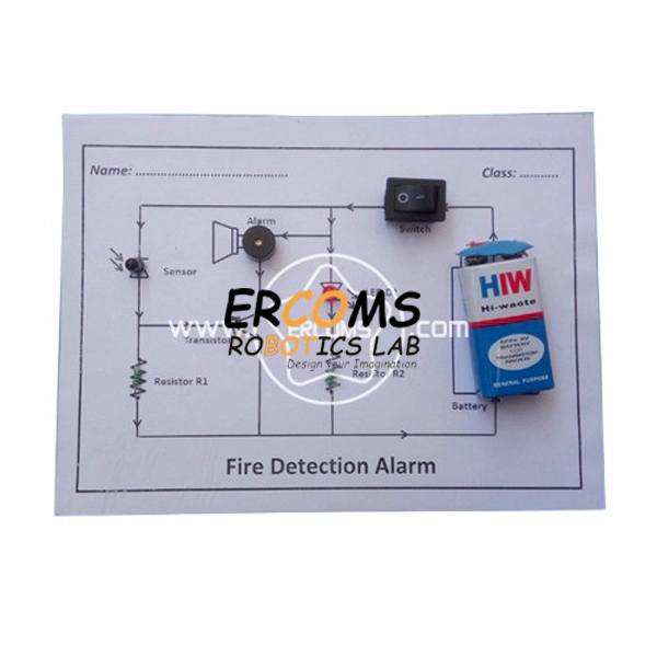 Fire Detection Alarm Using IR Sensor – Paper Circuit Project