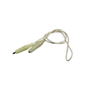 Alligator Clip to Alligator Clip White Connector Cord- 18" Length-(1 Pcs)