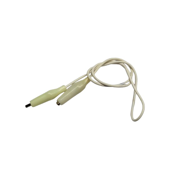 Alligator Clip to Alligator Clip White Connector Cord- 18" Length-(1 Pcs)