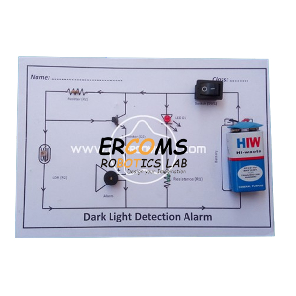 Dark Light Detection Alarm – Paper Circuit Project