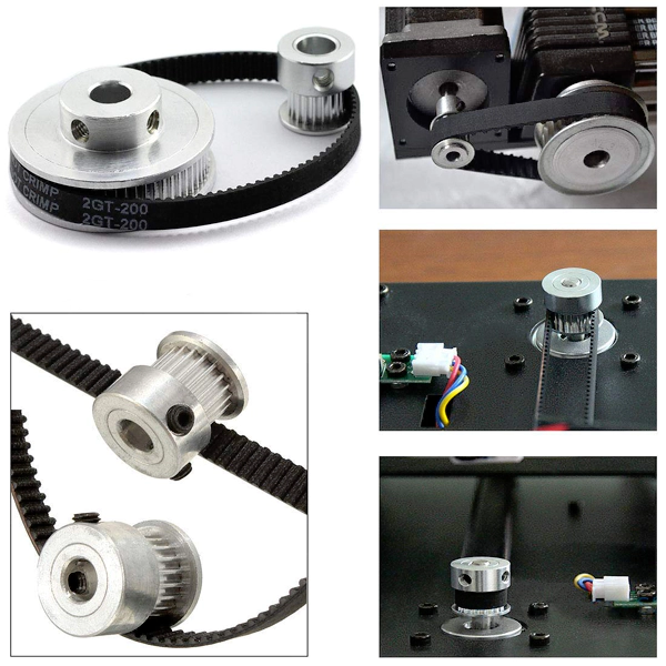 Aluminum GT2 Timing Pulley Set with Belt- W6-20TB5-60TB5-200mm - Image 4
