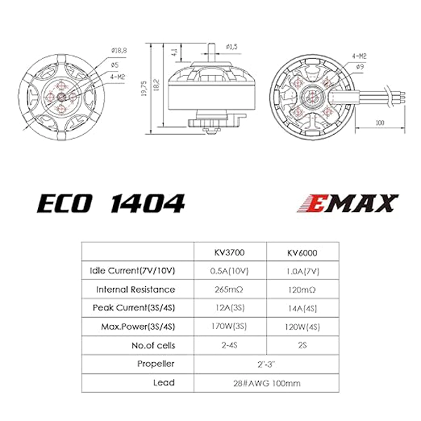 Emax ECO 1404-3700KV Brushless Motor - Image 5