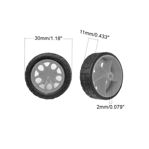30x11mm DIY Plastic Wheels for 2mm Shaft RC Toys Motor-Gray - Image 4