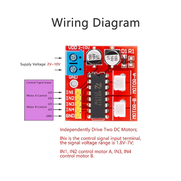 MX1919 Based Motor Driver Module – 2.5A (Upgraded Version) - Image 3