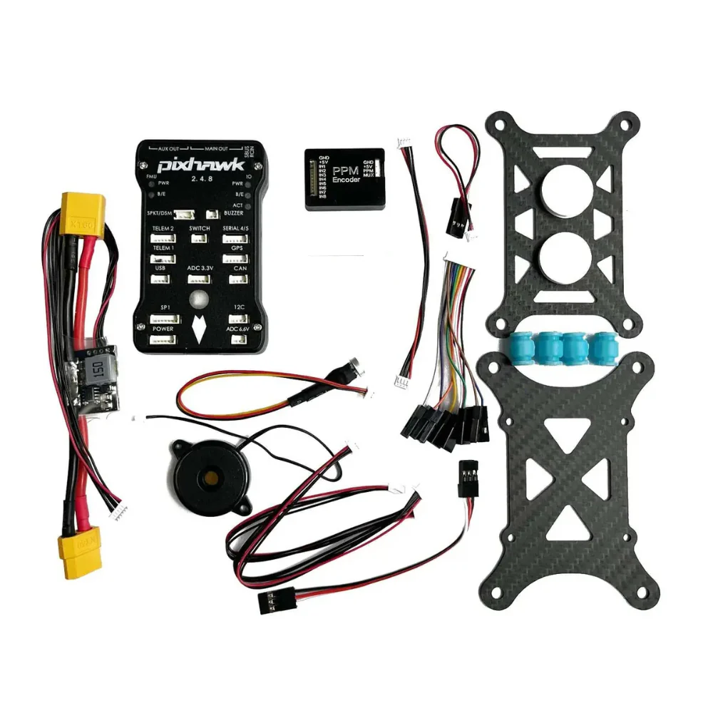 Original Pixhawk PX4 Autopilot 32 Bit PIX 2.4.8 Drone Flight Controller with Buzzer, GPS Stand, Shock Absorber and Encoder Power Module - Image 6