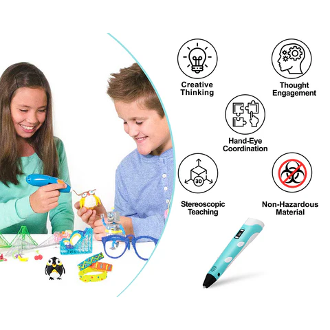 3D Printing Pen with Adapter, LCD Display & Filaments - Image 5