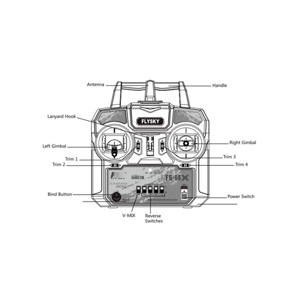 FlySky FS-i4X 2.4GHz 4CH AFHDS R/C Transmitter + FS-A6 Receiver - Image 4